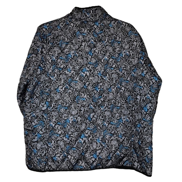 NEW Blue, Gray & Black Lightweight Puffy Snap Front Jacket w/ Pockets - Size 2X - Picture 2 of 5